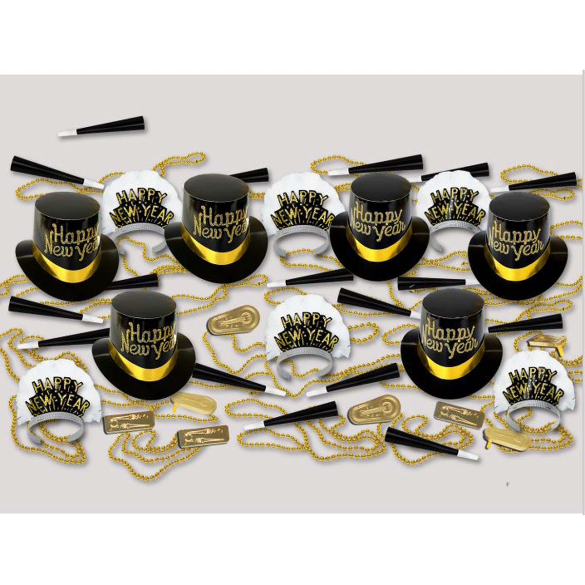 PARTY TIME MFG New Year Happy New Year Royal Party Kit for 50 People, 1 Count 010372338007
