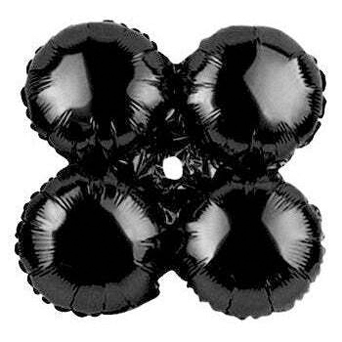 PARTYGRAM Balloons Black Bulk Quad Foil Balloon, 18 Inches, 1 Count 810120718149