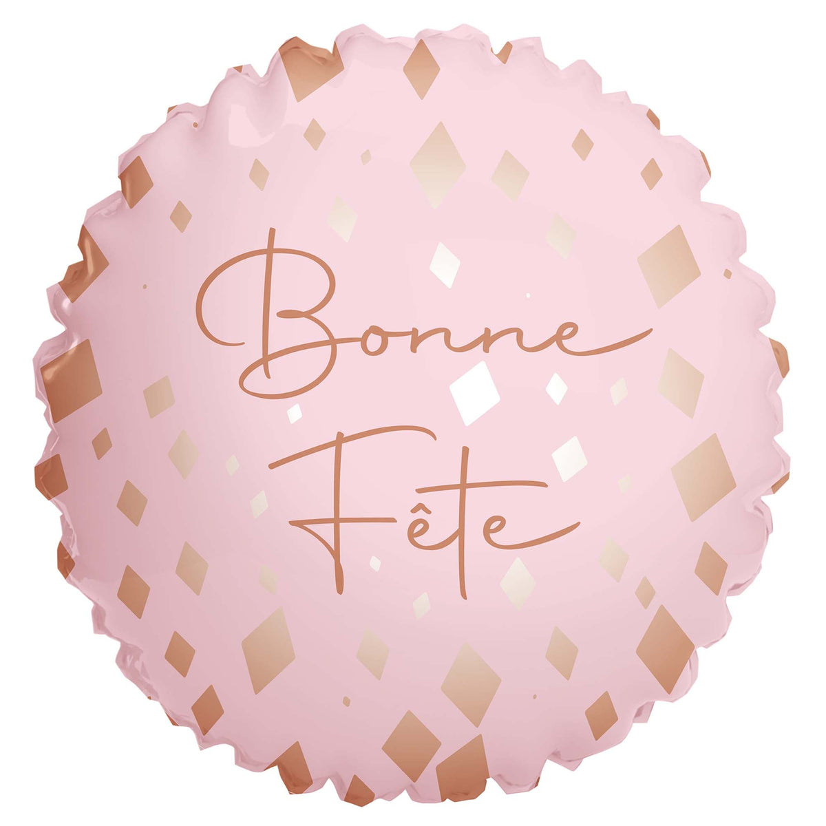 PARTYGRAM Balloons Blush Happy Birthday Round Foil Balloon, Pink and Rose Gold, 18 Inches, 1 Count 810120716466