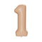PARTYGRAM Balloons Blush Nude Number 1 Foil Balloon, Creamy Beige Matte Finish, Cappuccino, 34 Inches 810077658352