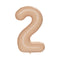 PARTYGRAM Balloons Blush Nude Number 2 Foil Balloon, Creamy Beige Matte Finish, Cappuccino, 34 Inches 810077658369