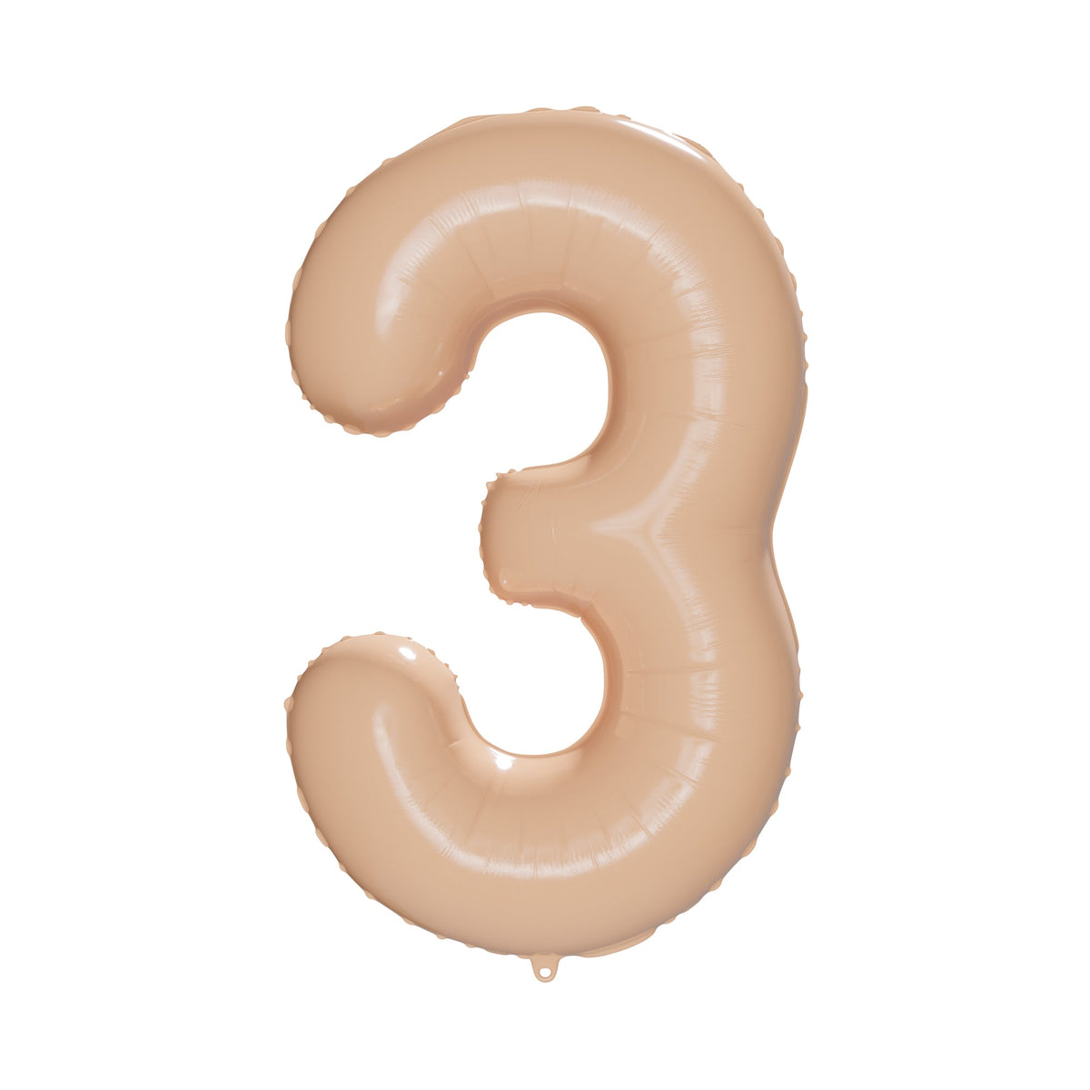 PARTYGRAM Balloons Blush Nude Number 3 Foil Balloon, Creamy Beige Matte Finish, Cappuccino, 34 Inches 810077658376