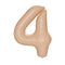 PARTYGRAM Balloons Blush Nude Number 4 Foil Balloon, Creamy Beige Matte Finish, Cappuccino, 34 Inches 810077658383