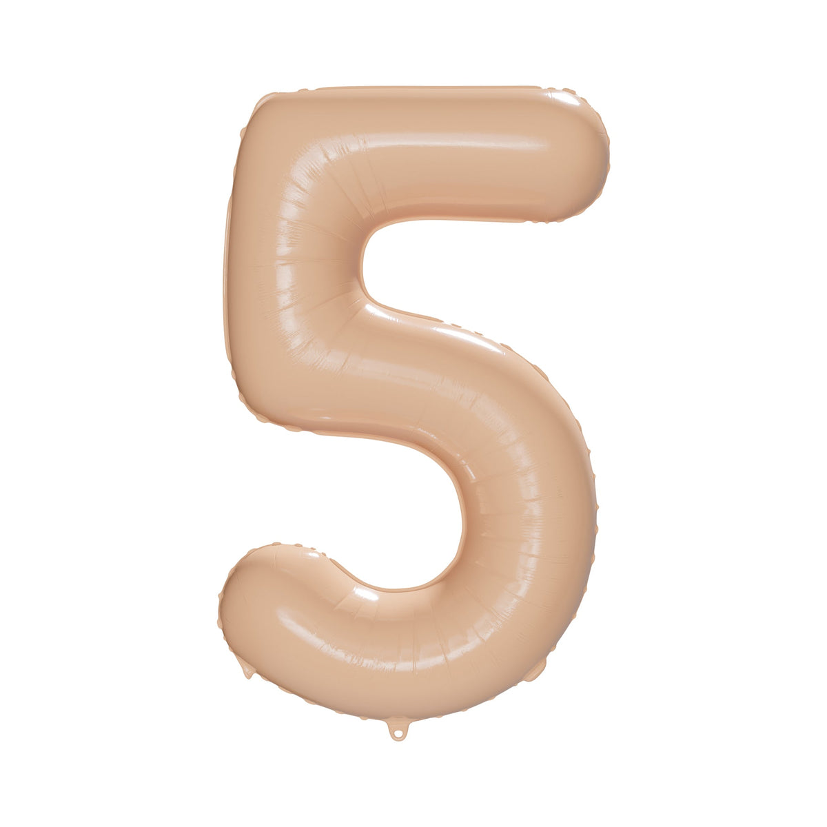 PARTYGRAM Balloons Blush Nude Number 5 Foil Balloon, Creamy Beige Matte Finish, Cappuccino, 34 Inches 810077658390