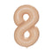 PARTYGRAM Balloons Blush Nude Number 8 Foil Balloon, Creamy Beige Matte Finish, Cappuccino, 34 Inches 810077658420