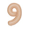 PARTYGRAM Balloons Blush Nude Number 9 Foil Balloon, Creamy Beige Matte Finish, Cappuccino, 34 Inches 810077658437
