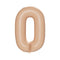 PARTYGRAM Balloons Cappuccino Number 0 Foil Balloon, Creamy Beige Matte Finish, 34 Inches, 1 Count 810077658345