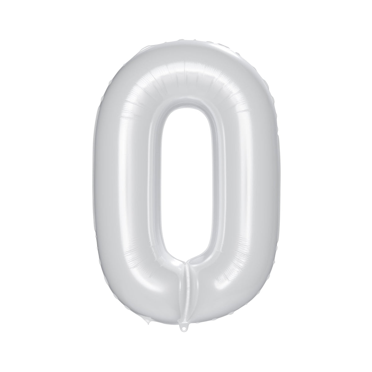 PARTYGRAM Balloons Frosty White Number 0 Foil Balloon, Matte Finish, 34 Inches, 1 Count 810077658147