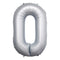 PARTYGRAM Balloons Frosty White Number 0 Foil Balloon, Matte Finish, 34 Inches, 1 Count 810077658147