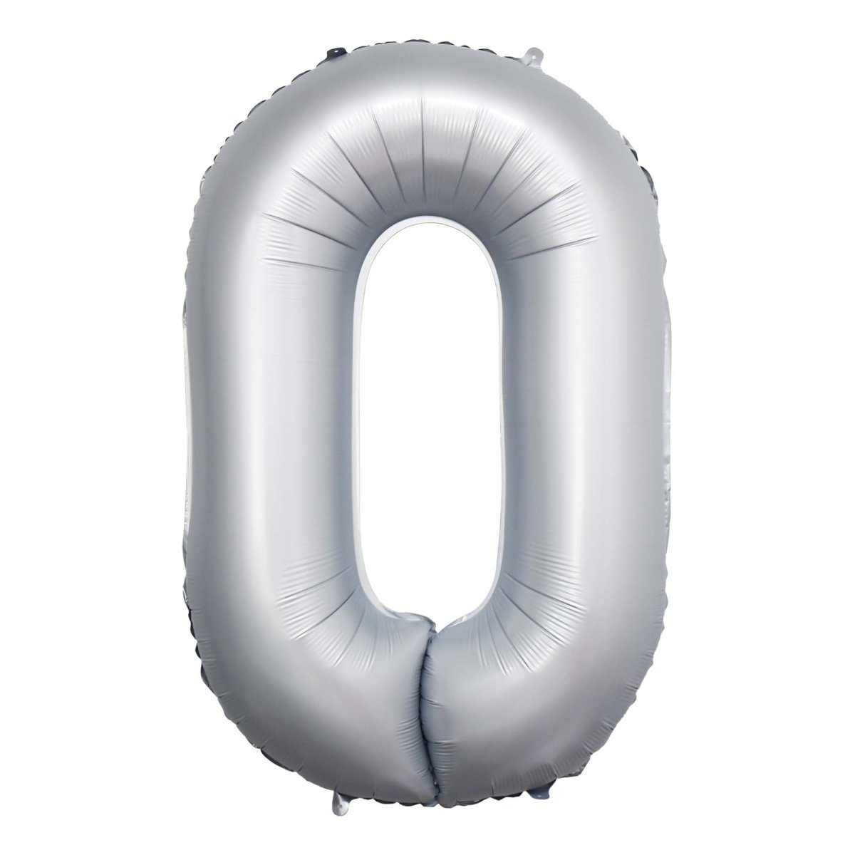 PARTYGRAM Balloons Frosty White Number 0 Foil Balloon, Matte Finish, 34 Inches, 1 Count 810077658147