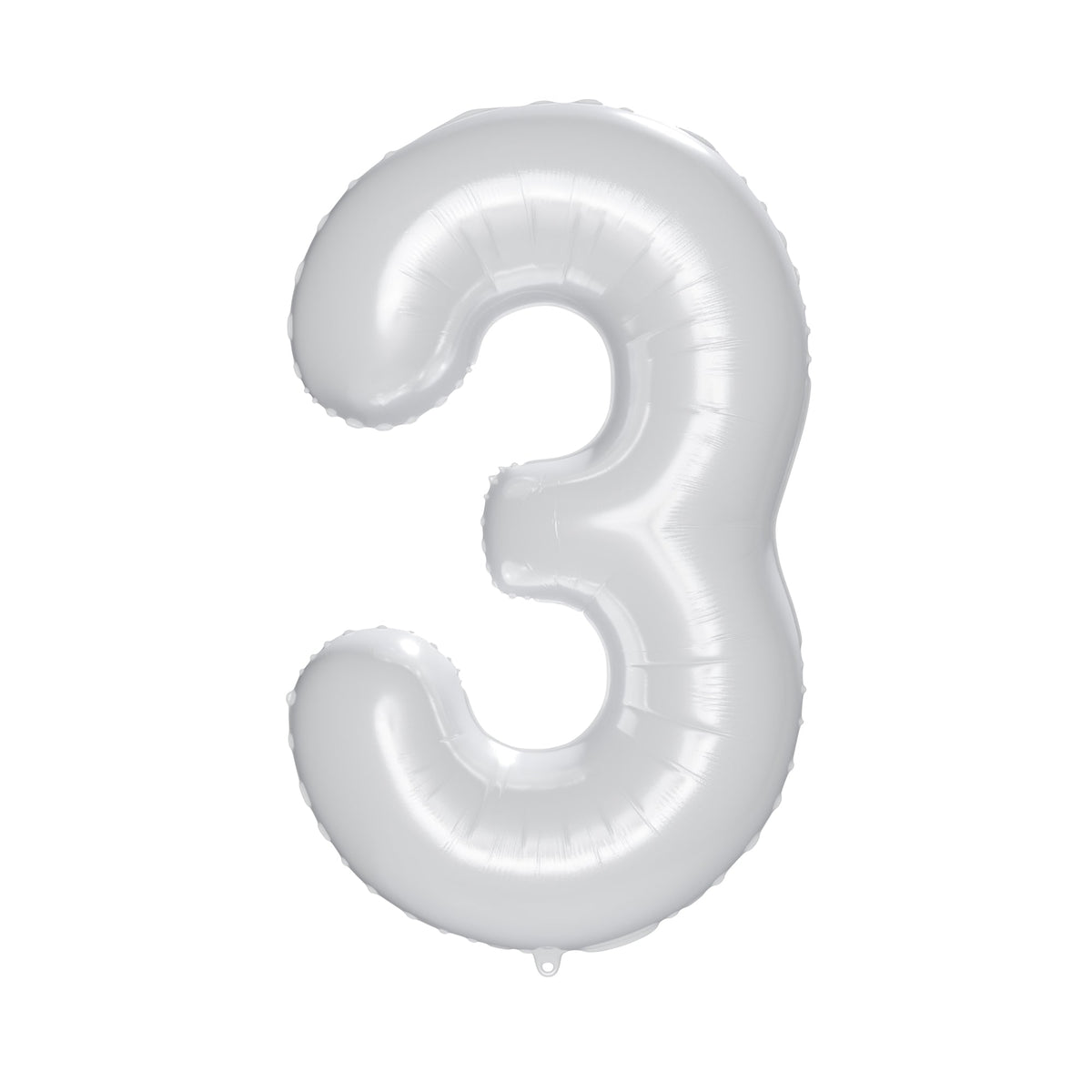 PARTYGRAM Balloons Frosty White Number 3 Foil Balloon, Matte Finish, 34 Inches, 1 Count 810077658178
