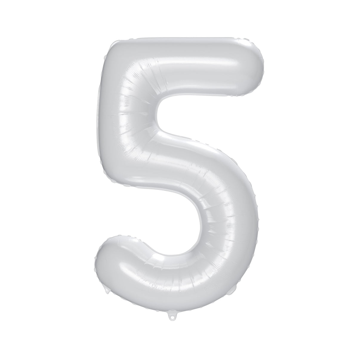 PARTYGRAM Balloons Light Grey Number 5 Foil Balloon, Frosty White Matte Finish, 34 Inches 810077658192