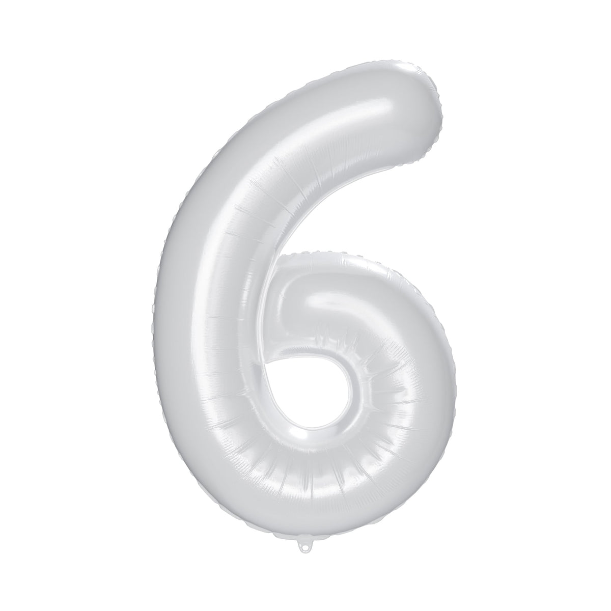 PARTYGRAM Balloons Frosty White Number 6 Foil Balloon, Matte Finish, 34 Inches, 1 Count 810077658208