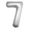 PARTYGRAM Balloons Frosty White Number 7 Foil Balloon, Matte Finish, 34 Inches, 1 Count 810077658215
