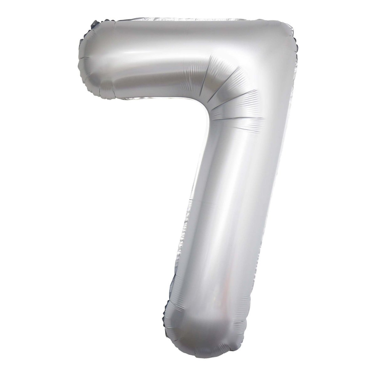PARTYGRAM Balloons Frosty White Number 7 Foil Balloon, Matte Finish, 34 Inches, 1 Count 810077658215