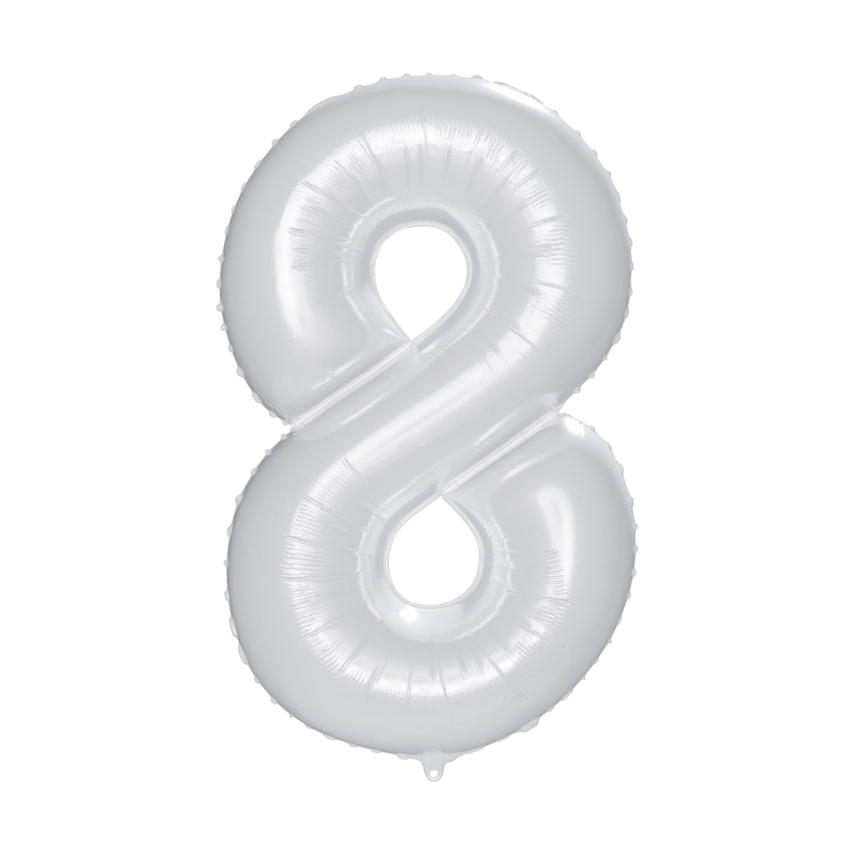 PARTYGRAM Balloons Frosty White Number 8 Foil Balloon, Matte Finish, 34 Inches, 1 Count 810077658222