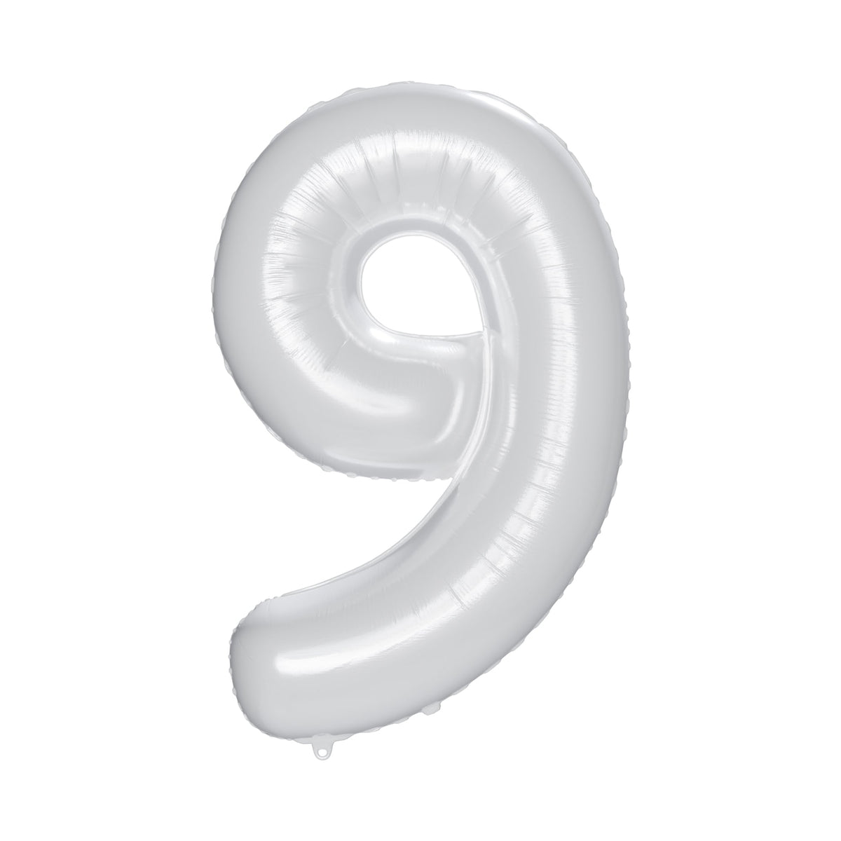PARTYGRAM Balloons Frosty White Number 9 Foil Balloon, Matte Finish, 34 Inches, 1 Count 810077658239