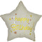 PARTYGRAM Balloons Happy Birthday Beige Star Shaped Foil Balloon, 18 Inches, 1 Count 810120717142