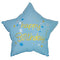 PARTYGRAM Balloons Happy Birthday Blue Star Shaped Foil Balloon, 18 Inches, 1 Count 810120717159