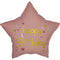 PARTYGRAM Balloons Happy Birthday Pink Star Shaped Foil Balloon, 18 Inches, 1 Count 810120717135