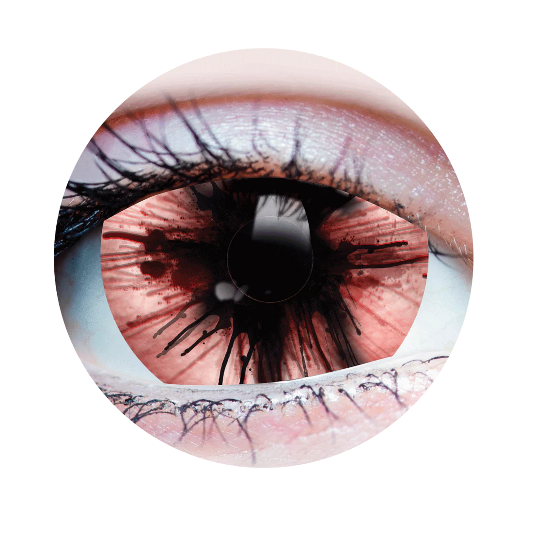 PRIMAL CONTACT LENSES Costume Accessories PRIMAL® Doom - Red, Black, White Coloured Contact Lenses, 3 months usage 628153229552