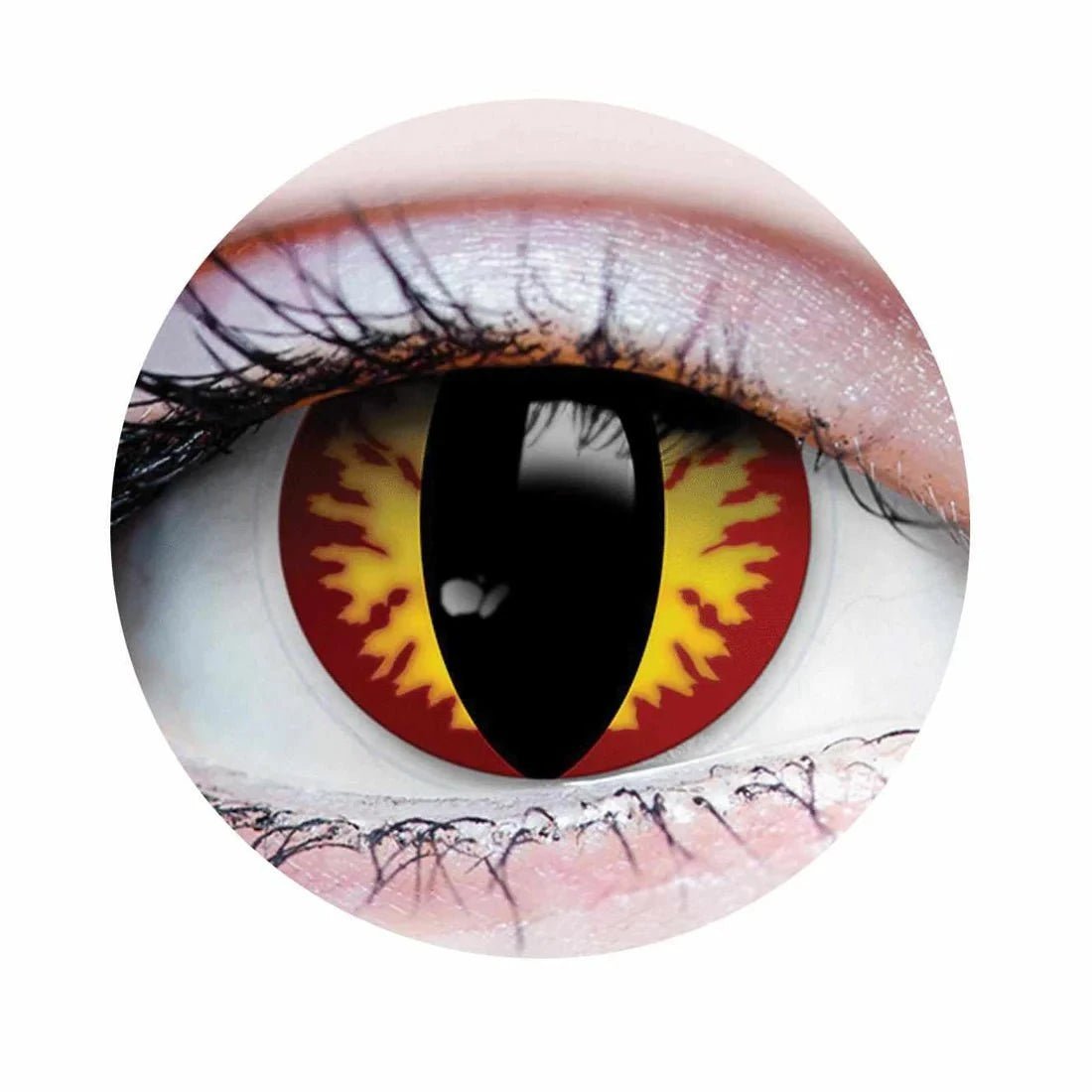PRIMAL CONTACT LENSES Costume Accessories PRIMAL® Dragon - Red and Yellow Reptile Coloured Contact Lenses, 3 months usage 628153228135