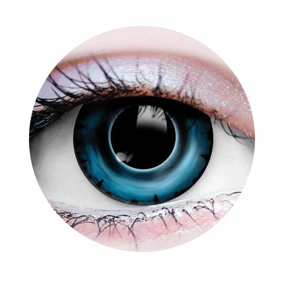 PRIMAL CONTACT LENSES Costume Accessories PRIMAL® Piranha I - Blue Coloured Contact Lenses, 3 months usage 628153229194