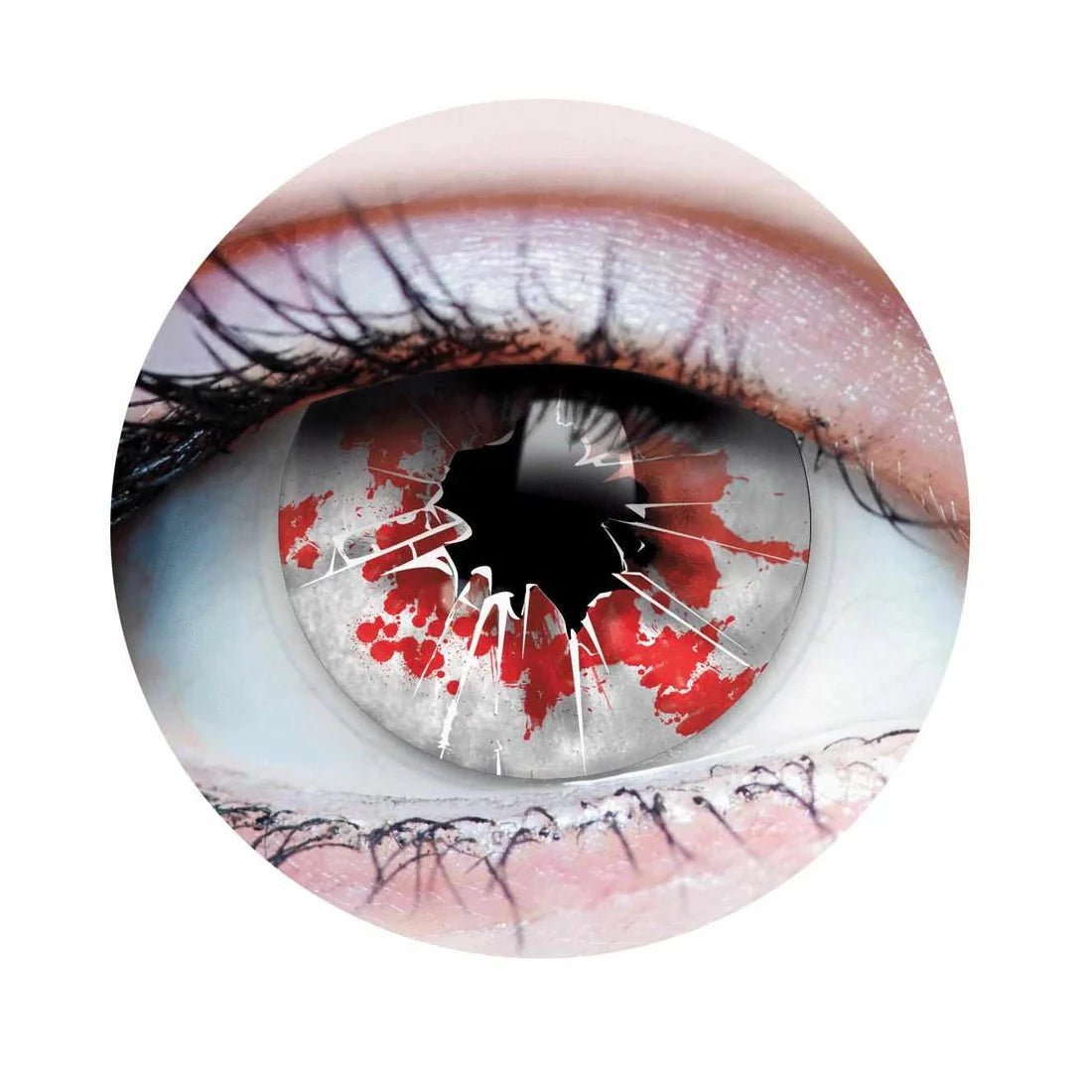 PRIMAL CONTACT LENSES Costume Accessories PRIMAL® Shatter - Red and Black Coloured Contact Lenses, 3 Months Usage 628153229453