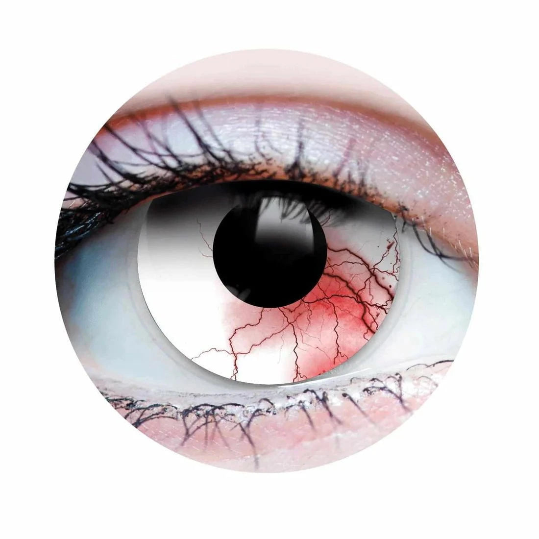 PRIMAL CONTACT LENSES Costume Accessories PRIMAL ® Undead - White with Red Blood Coloured Contact Lenses, 3 Months Usage 628153229477