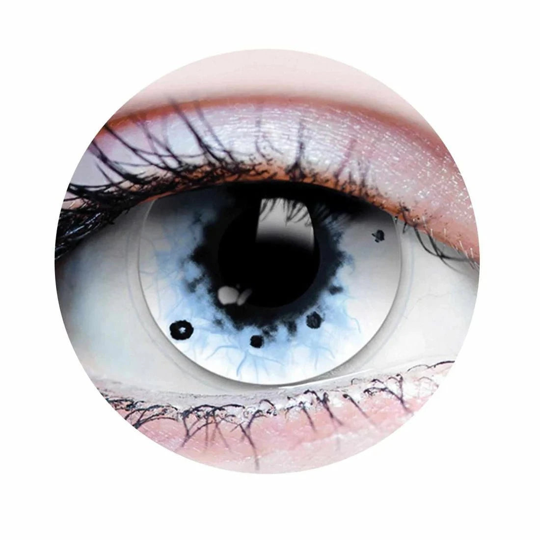 PRIMAL CONTACT LENSES Costume Accessories PRIMAL® Wraith I - White and Blue Coloured Contact Lenses, 3 months usage 628153229309