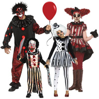 Costumes pour famille de clowns effrayants