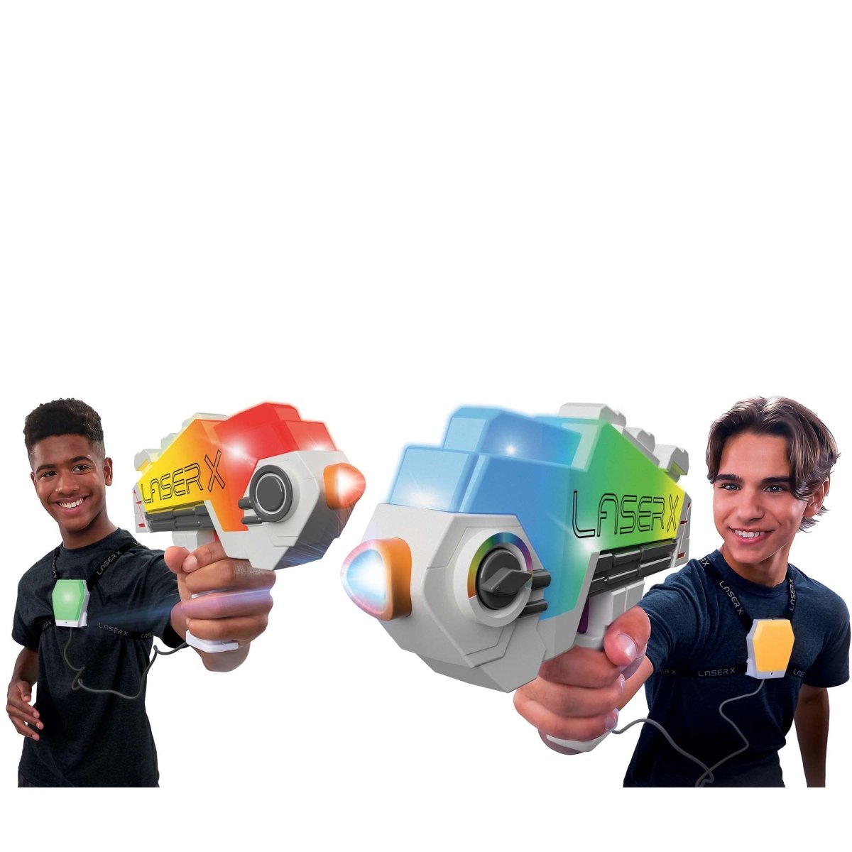 Laser X Revolution Double Blasters Orange - Jeu Laser Tag Intérieur Extérieur 80m