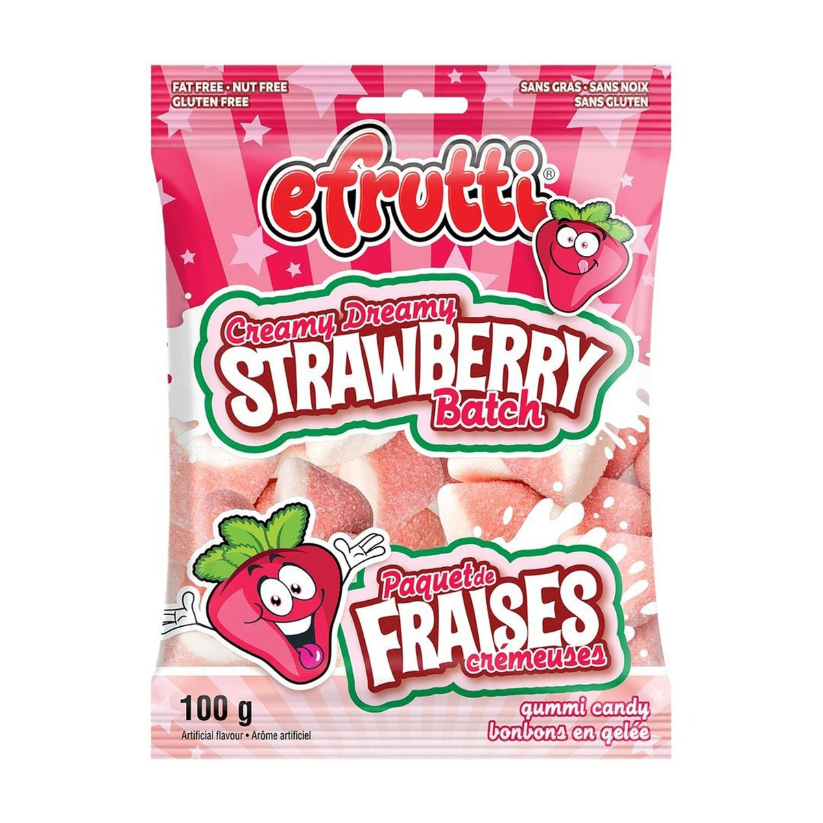 REGAL CONFECTION INC. Candy Bar Efrutti Strawberry Gummy, 100g, 1 Count 813805000539