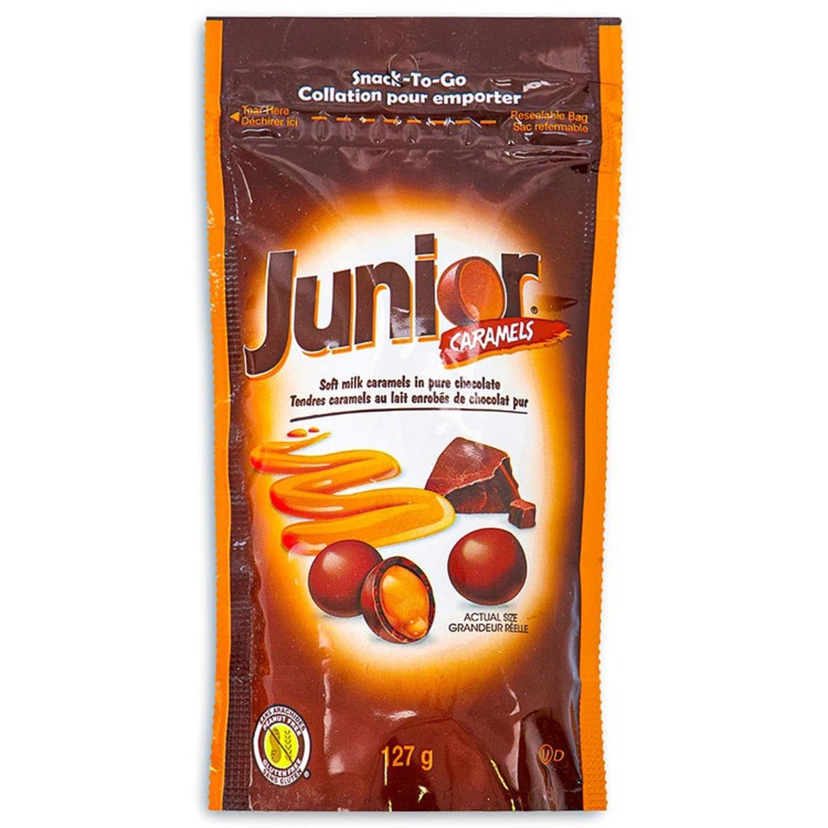 REGAL CONFECTION INC. Candy Junior Caramels Chocolate, 127g, 1 Count 062851528829