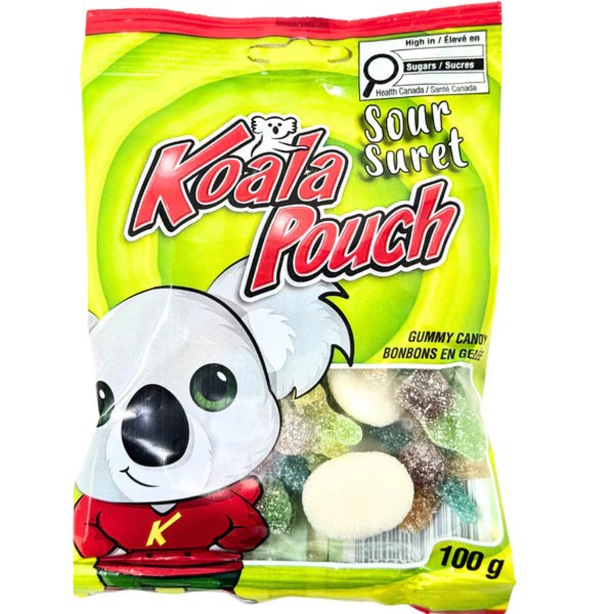 REGAL CONFECTION INC. Candy Sour Gummy Koala Pouch, 100g, 1 Count 055656112010