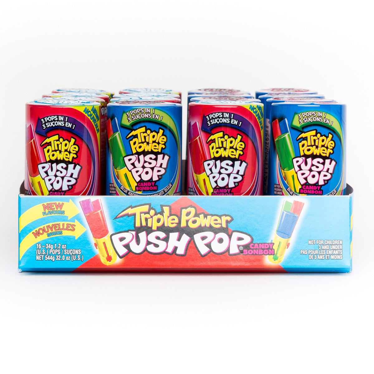 REGAL CONFECTION INC. Candy Triple Power Push Pop, 1 Count