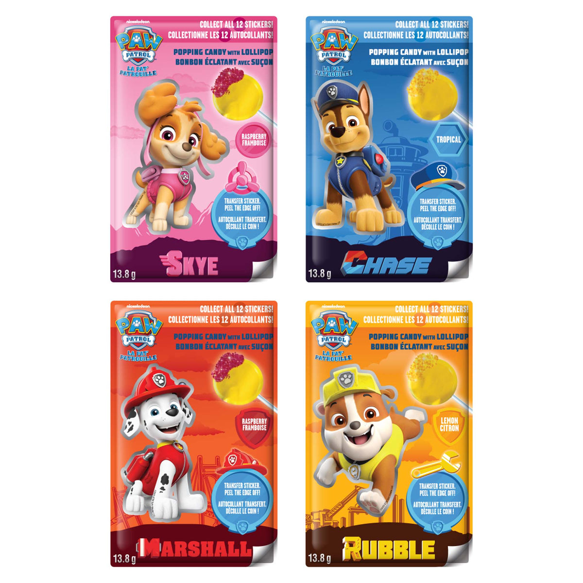 REGAL CONFECTION INC. impulse buying Paw Patrol Popping Candy with Lollipop and Sticker, 13.8 g, Assortment, 1 Count
