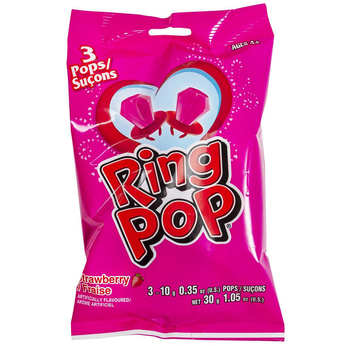 REGAL CONFECTION INC. Valentine's Day Valentine's Day Strawberry Ring Pops, 3 Count 041116262678