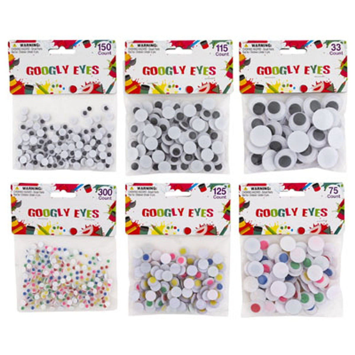 REGEN PRODUCTS CORP. Halloween Paste-On Googly Eyes, Assortment, 1 Count