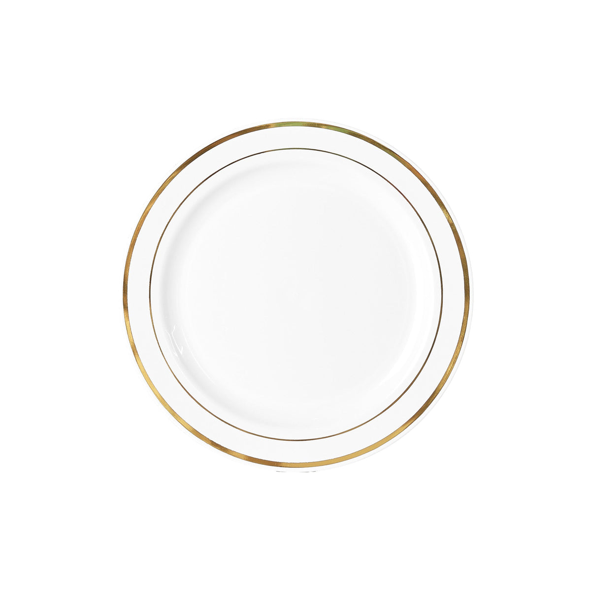 Ritch Import Disposable-Plasticware White Plates with Gold Hot Stamp, 7 Inches, 10 Count 655731156146