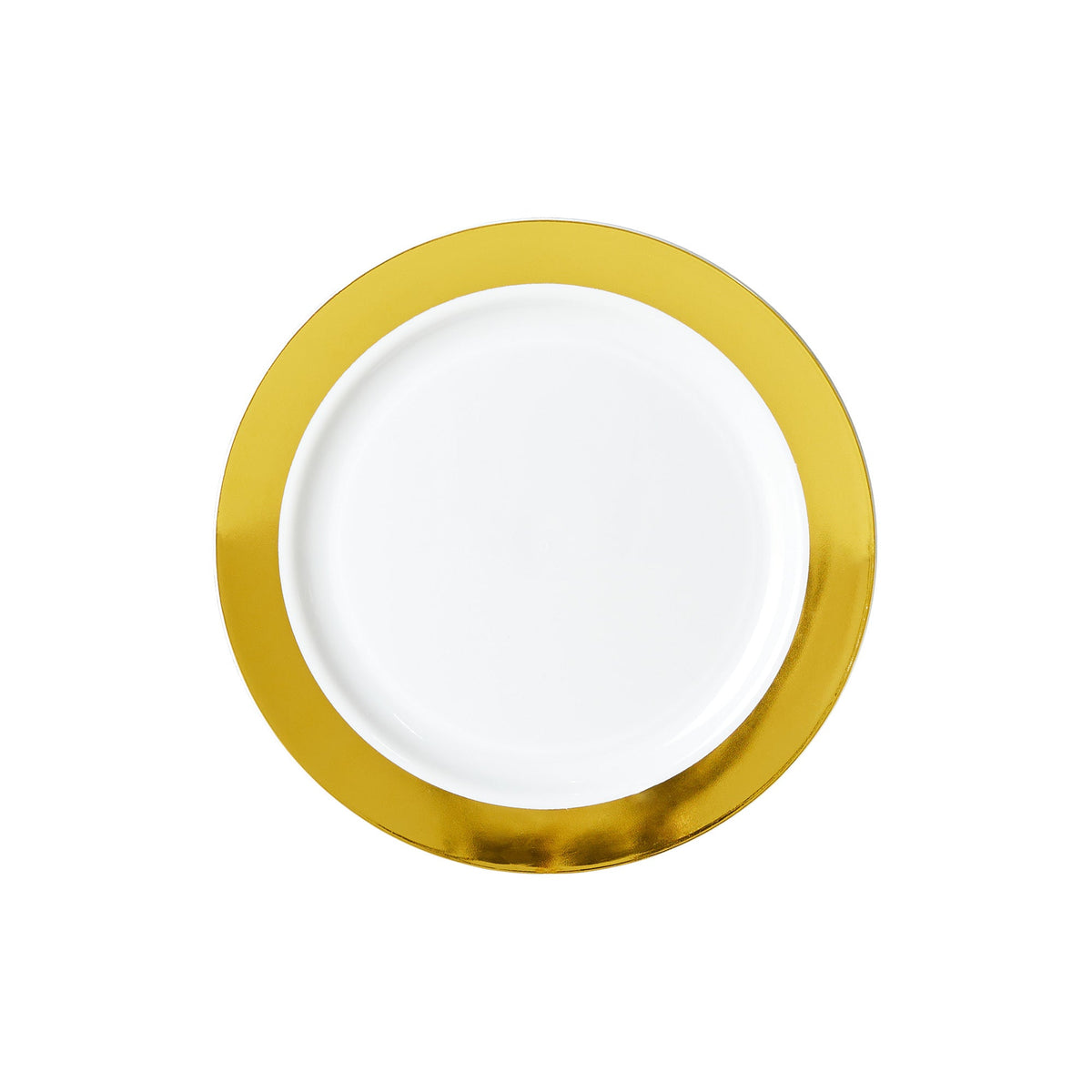 Ritch Import Disposable-Plasticware White Plates with Solid Gold Hot Stamp, 7 Inches, 10 Count 65573115823
