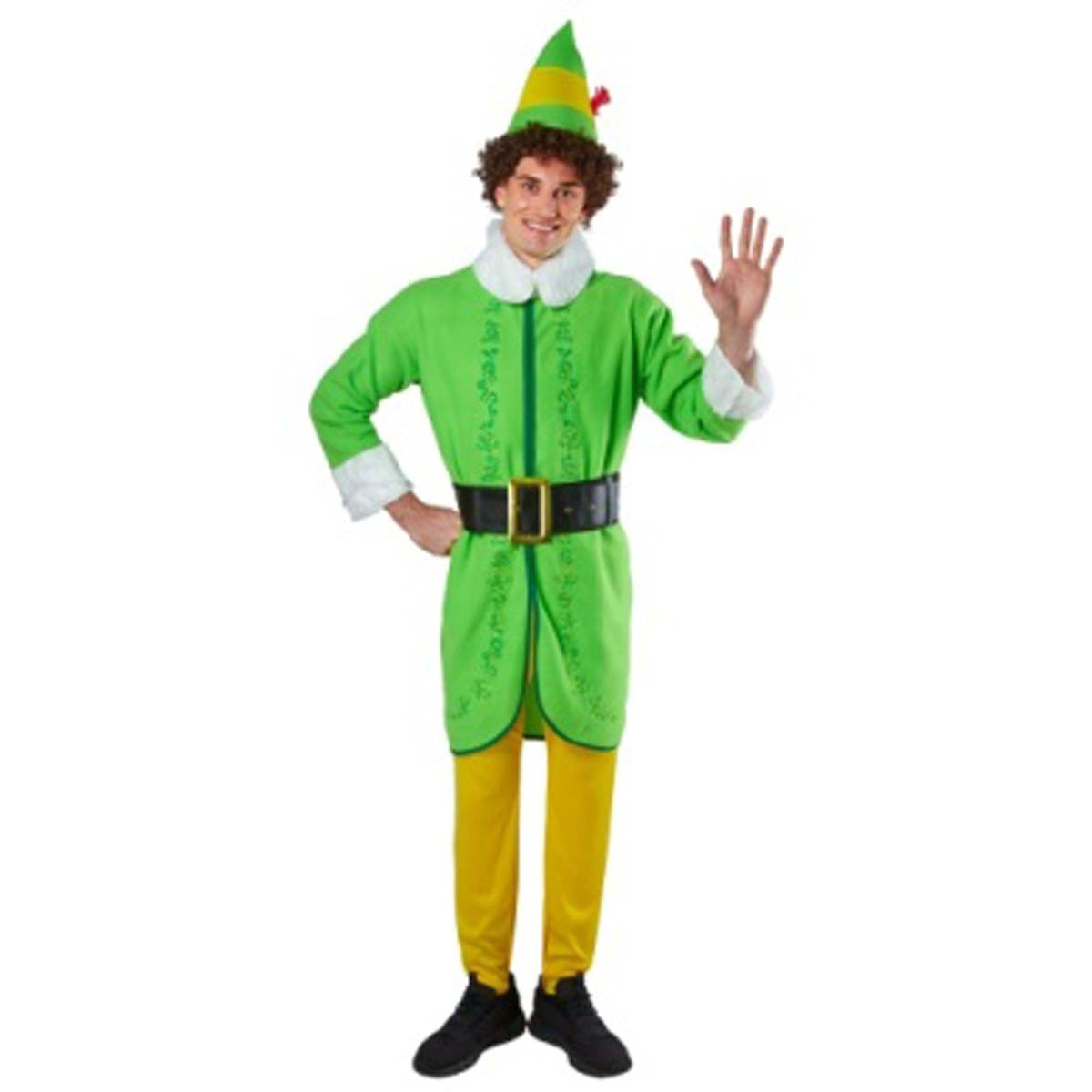 RUBIES II (Ruby Slipper Sales) Christmas Buddy the Elf Classic Costume for Adults, Jacket, Tights, Belt and Hat 883028041909