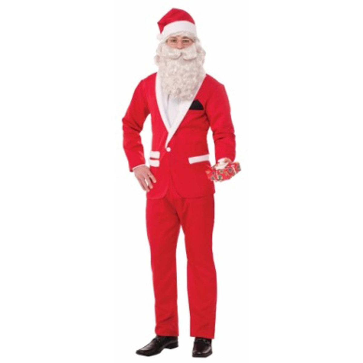 RUBIES II (Ruby Slipper Sales) Christmas Suited Santa Claus Costume for Adults, Red Jacket, Pants and Hat 721773775857