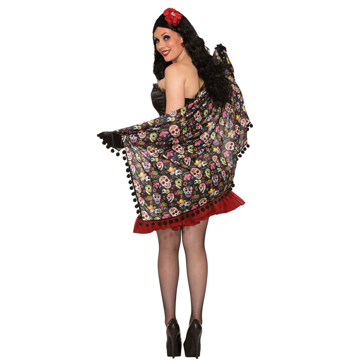 RUBIES II (Ruby Slipper Sales) Costume Accessories Day of the Dead Shawl, 1 Count