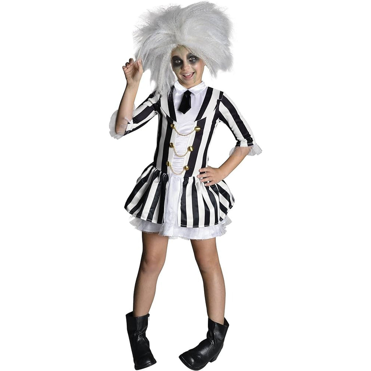 RUBIES II (Ruby Slipper Sales) Costumes Beetlejuice Costume for Kids, Black and White Striped Dress