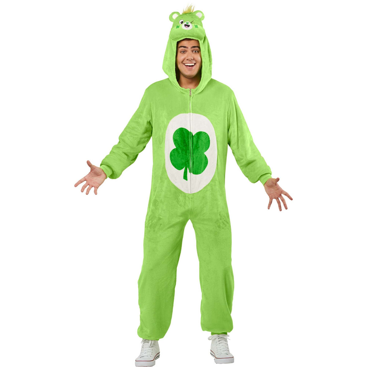 RUBIES II (Ruby Slipper Sales) Costumes Care Bears Good Luck Bear Costume for Adults, Green Jumpsuit with Hood