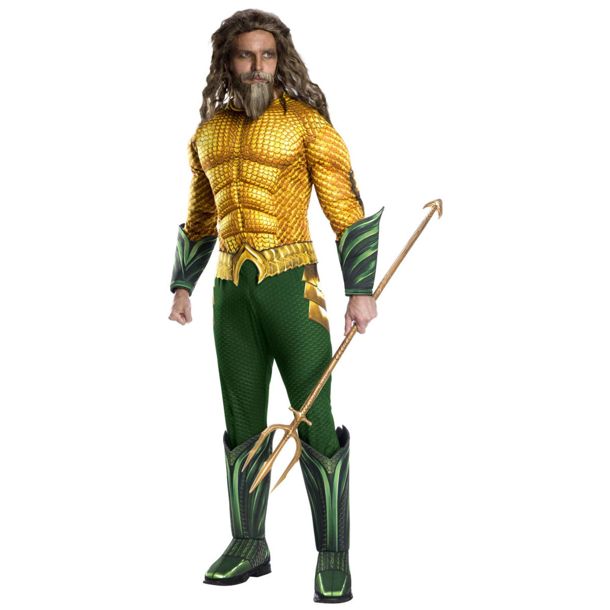 RUBIES II (Ruby Slipper Sales) Costumes DC Aquaman Deluxe Costume for Adults, Gold Padded Jumpsuit