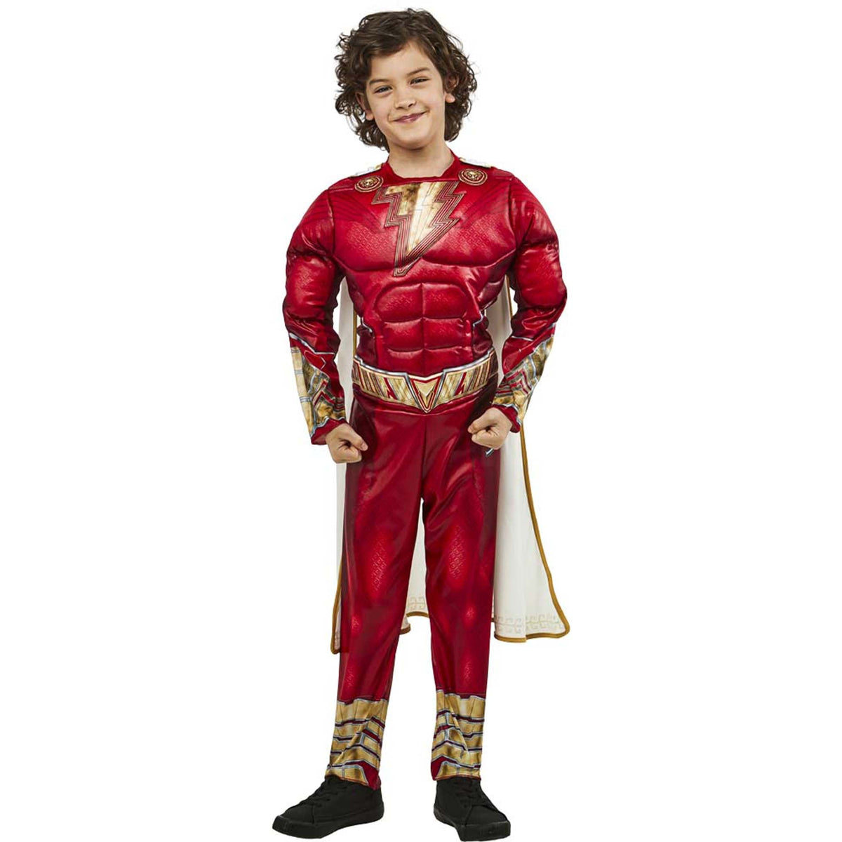 RUBIES II (Ruby Slipper Sales) Costumes DC Shazam Costume for Kids, Red Padded Jumpsuit with Cape