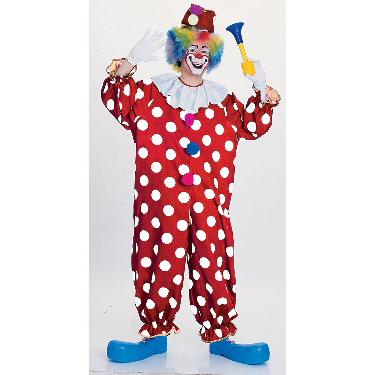 RUBIES II (Ruby Slipper Sales) Costumes Dotted Clown Costume for Adults, Red Jumpsuit