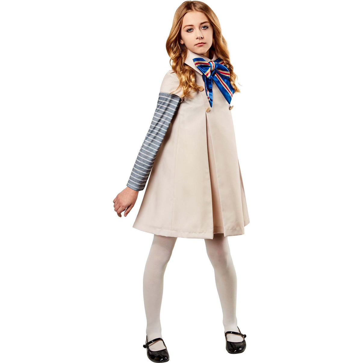 RUBIES II (Ruby Slipper Sales) Costumes M3gan Costume for Kids, Beige Dress with Attached Bow and Sleeves